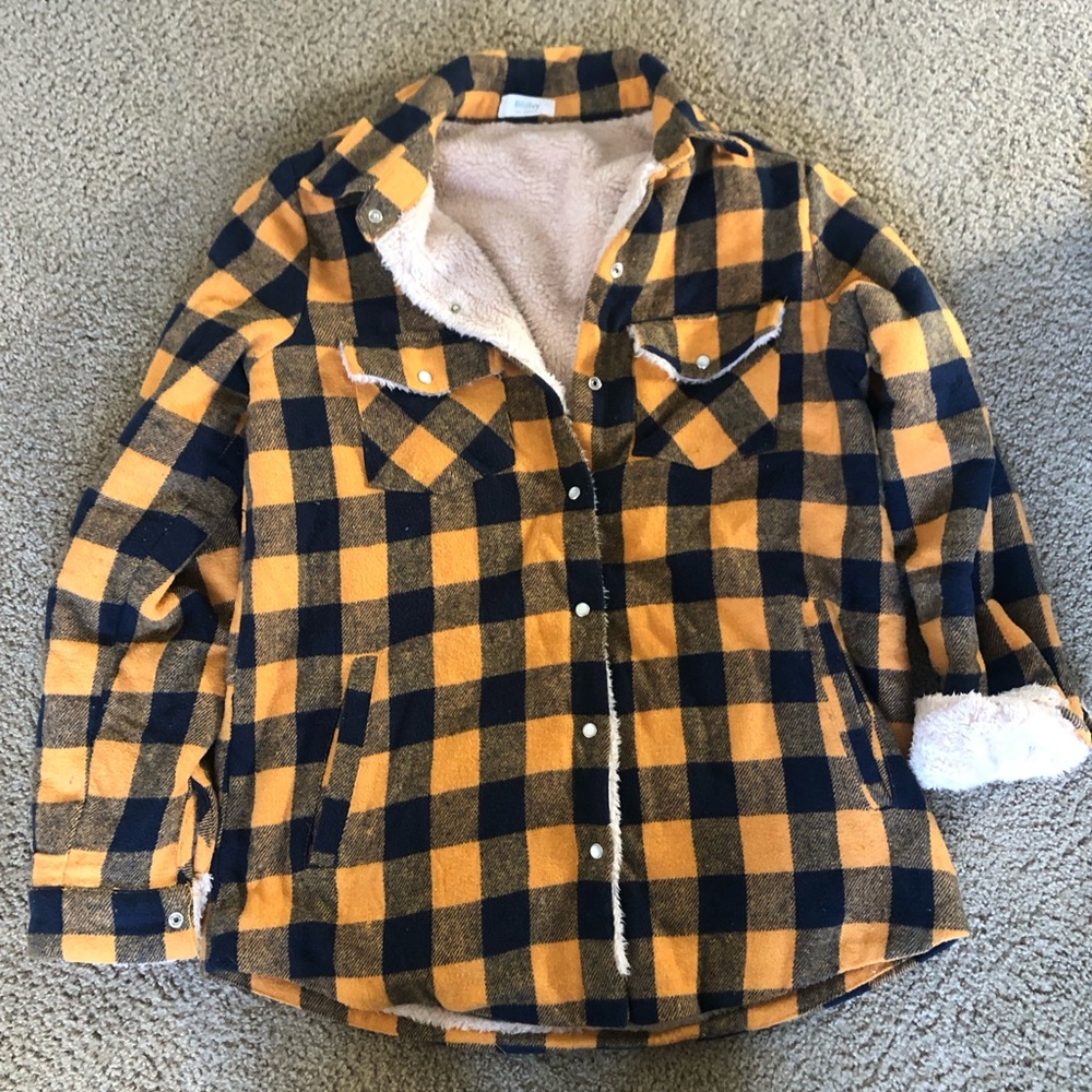 Orange fuzzy flannel!